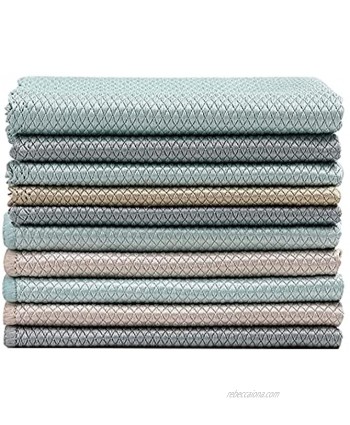 10 Pack Fish Scale Microfiber Polishing Cleaning Cloths Cleaning Rags Microfiber Polishing Drying Towels Lint Free Streak Free Reusable Washcloths for Windows Cars Mirrors Stainless SteelColor Mix