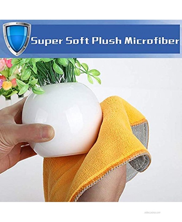 5 Extra Thick Microfiber Cleaning Cloths with 5 Bright Colors 540 GSM 12 x 16 Inch Super Absorbent Towels with Two Color on Two Sides for House Kitchen Car Window