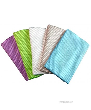 AOFEITE 5 Pack Microfiber wash Cloths 11.8 × 15.8 inch Nanoscale Streak Free Cleaning Rags for Window Clean,Glasses Cleaning Cloths with Highly Absorbent,