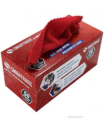 Arkwright Smart Rags Microfiber Cloths in a Box Pack of 50 12 x 12 in Red