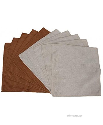 Copper Lane Lint Streak-Free Microfiber Cleaning Cloths Tan and Copper