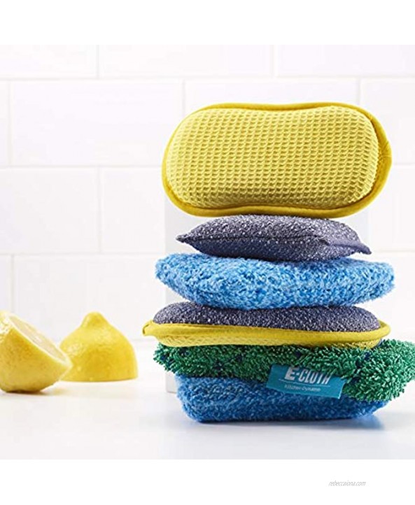 E-Cloth Washing Up Pad Non-Scratch Kitchen Scrub Sponge 300 Wash Guarantee Blue 4 Pack