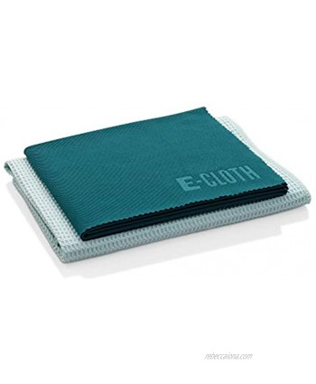 E-Cloth Window Cleaning Set Reusable Microfiber Cleaning Cloths 300 Wash Guarantee Green 2 Cloth Set