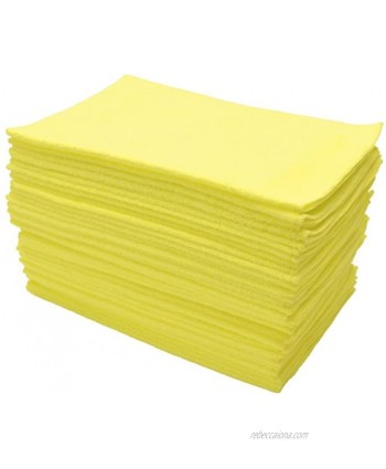 Eurow Microfiber Cleaning Cloths 12 X 16in 300GSM 36 Pack Yellow