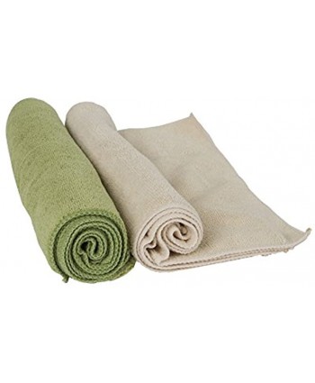 Evriholder Bamboo Naturals Greenery Collection Microfiber Towels Lint Free Cleaning Cloths Green & Tan Pack of 10