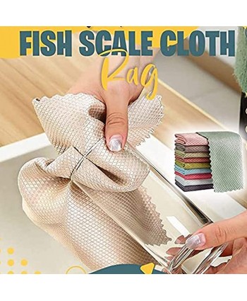 Fish Scale Microfiber Polishing Cleaning Cloth Reusable Microfiber Glass Scrubbing Cloth & Polishing Cloth & Nanoscale Cleaning Cloth 30CM40CM 10PCS