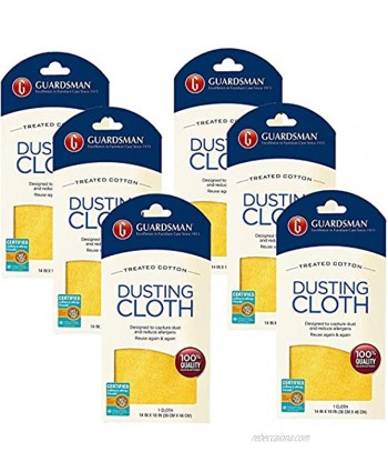 Guardsman Wood Furniture Dusting Cloths 1 Pre-Treated Cloth Captures 2X The Dust of a Regular Cloth Specially Treated No Sprays or Odors 462100 Pack of 6