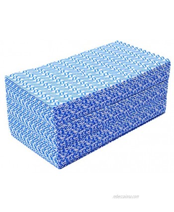 KMAKII 80 Pack Disposable Dish Cloths Heavy Duty Reusable Cleaning Wipes Dish Rags for Kitchen 11.8 x 20 inches Blue