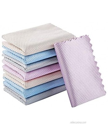 Microfiber Cleaning Cloths,KTT Lint Free and Streak Free Nanoscale Cleaning Cloth,Softer Highly Absorbent Fish Scale Microfiber Polishing Cleaning Cloth.Pack of 8,4 Colors.Size:12inx16in