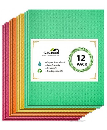 Swedish Dish Cloths 12 Pack Dish Towels Sponges for Kitchen Washing Drying Dishes Waffle Cleaning Fall Kitchen Hand Towels Set Reusable Cellulose Dish Cloth Rags Washcloths Super Absorbent