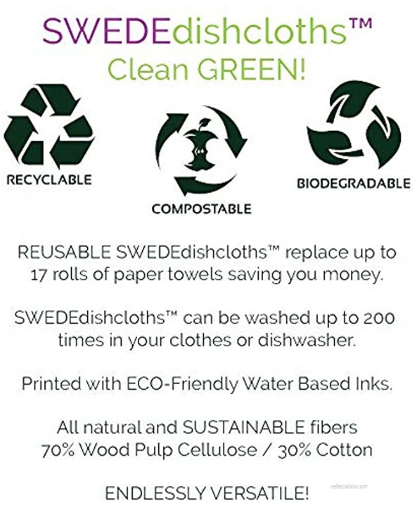 Swedish Dishcloth Winter Llama Set of 3 Cloths | ECO Friendly Absorbent Reusable Biodegradable Cleaning Cloth