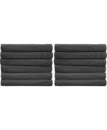Utopia Towels Kitchen Bar Mops Towels Pack of 12 Towels 16 x 19 Inches 100% Cotton Super Absorbent Grey Bar Towels Multi-Purpose Cleaning Towels for Home and Kitchen Bars